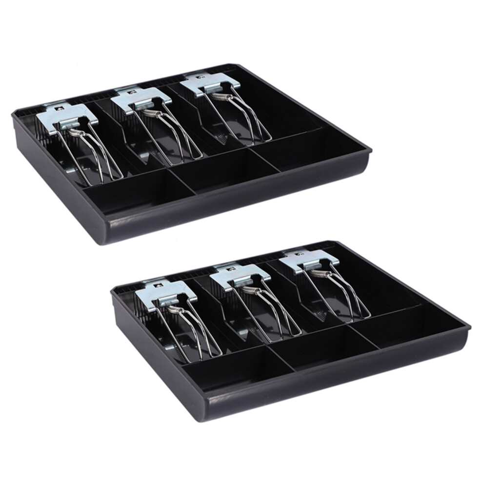 2X 3-Grid Money Cash Coin Register Insert Tray Replacement Cashier Drawer Storage Register Tray Box Classify Store 6031088691822