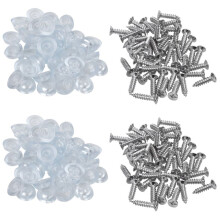 100Pcs Furniture Table Chair Leg Protectors Feet Padded Rubber 17mm x 6mm