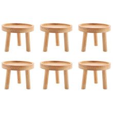6X Wooden Plant Stand Flower Pot Base Holder Stool High Stool Balcony Succulent Round Flower Shelf for Indoor Outdoor