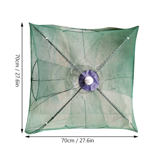 Foldable Nylon Mesh Crab Trap Cage for Fish, Shrimp, Minnow 2
