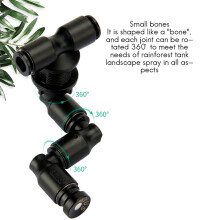 MIUS 2X Rettili Fogger Mist Sprinkler Rainforest Tank 360 Sistema di Raffreddamento per Animali Acquatici per Acquario Regolabile,A