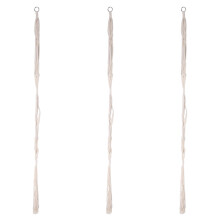 3X Macrame Double Plant Hanger Indoor Outdoor 2 Tier Hanging Planter Cotton Rope 4 Legs 67 Inch