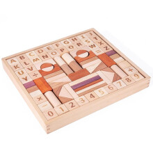 Montessori Wooden Alphabet and Number Blocks Set 86pcs Educational Building Toys for Kids