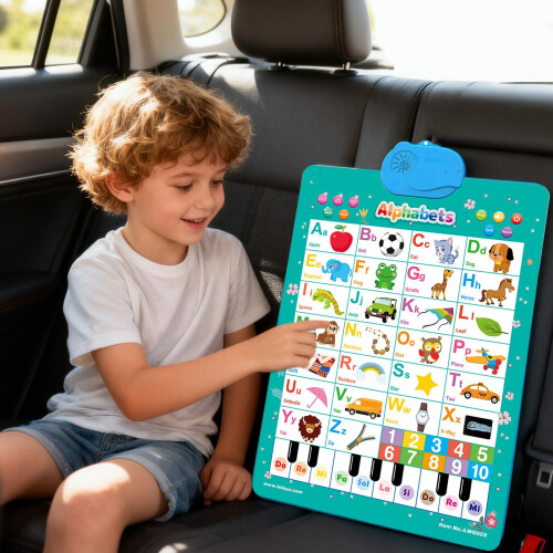 Talking Alphabet Chart with Interactive Audio Learning and Numbers Poster for Kids Preschool 2