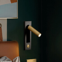 2X Lesen Leuchten,Kopfteil Wand Leuchte Lesen Leuchte Einbau Druck Schalter Wand Leuchten Schlafzimmer Schwarz Gold