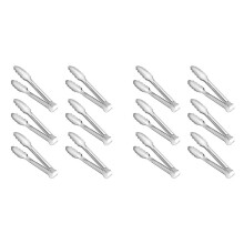 Paquet de 12 Pinces de Service, Pinces de Cuisine, Pinces Ă Buffet, Pinces de Service en Acier Inoxydable 304, Petites Pinces, Argent 7 Pouces
