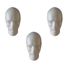 3X Male Wig Display Cosmetology Mannequin Stand Model Foam White