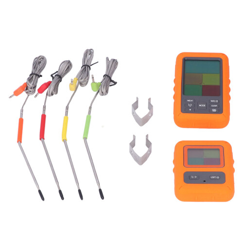 Wireless Meat Thermometer with 4 Probes, LCD, -20~300C, 328 ft Range 1