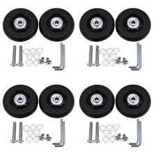 8 Set Luggage Suitcase Replacement Wheels Axles Rubber Deluxe Repair OD 64mm New