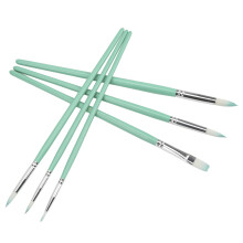 6Pcs Watercolor Brushes Set - Wood & Nylon - Easy Clean - Wide Application