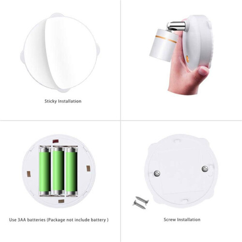 Wireless Spot Lights Battery Operated Accent Lights Indoor Dimmable LED Spotlight Anywhere Rotatable Wall Light(8 Pack) 2