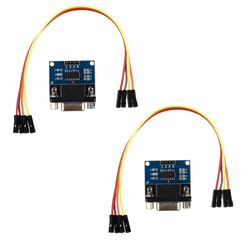2X MAX3232 RS232 Puerto Serial A TTL Modulo Convertidor DB9 Conector W/ 4 Cable de Puente