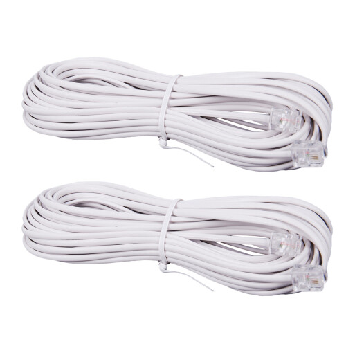 2Pcs 10M RJ11 Telefono Cable de Extension Conector