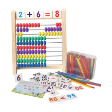 Wooden Abacus for Kids Learning with Bright Color Beads Preschool Counting Frame Toy