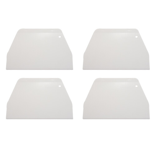 4pcs 19 cm x 12.5cm Flat White Plastic Cake Decorator Dough Pastry Scraper Tool