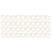 40 Pcs Openable Gold Curtain Rings Open and Close Metal Rustproof Drapery Loops with Eyelet for Hook Pins (1.5 Inch)