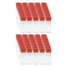 Set di 100 Bottiglie Vuote Nel Plastica per Spezie per Conservare Il Condimento per Barbecue Sale Pepe Ecc. 100 Ml / 3,3 Once, Rosso