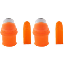 2X Garten Silikon Daumen Messer mit Finger Cots Daumen Messer Picker für Früchte Vege-L