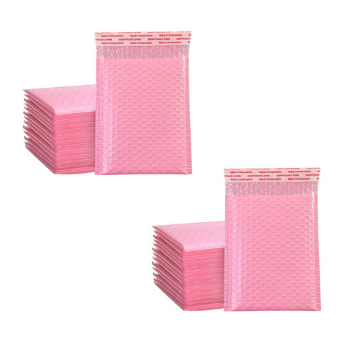 100 PCS Sacos de Envelope de Espuma Envelopes com Selo Automático Envelopes Acolchoados com Bolha Saco de Envio de Pacotes Saco Rosa 1