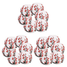 18 Pack 12 Pouces Rouge Cerisier Fleurs Lanterne en Papier Blanc Rond Chinois Japonais Lampe en Papier