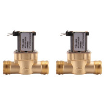 2X 1/2 Inch Ac 220V Normally Closed Brass Electric Solenoid Magnetic Valve for Water Control Chemical Liquid Pumps