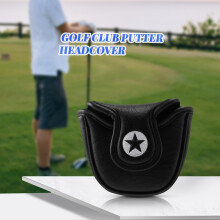 1Pc PU Leather with  Embroidery Magnet  Mallet Putter  Cover  Club Putter Headcovers