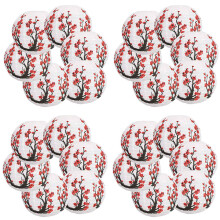24 Pack 12 Pouces Rouge Cerisier Fleurs Lanterne en Papier Blanc Rond Chinois Japonais Lampe en Papier
