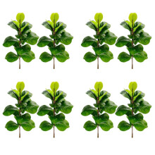 4X Artificial Plants Fiddle Leaf Fig Faux Ficus Lyrata Tree Fake Green Bushes Greenery for Garden Porch Window Box Decor