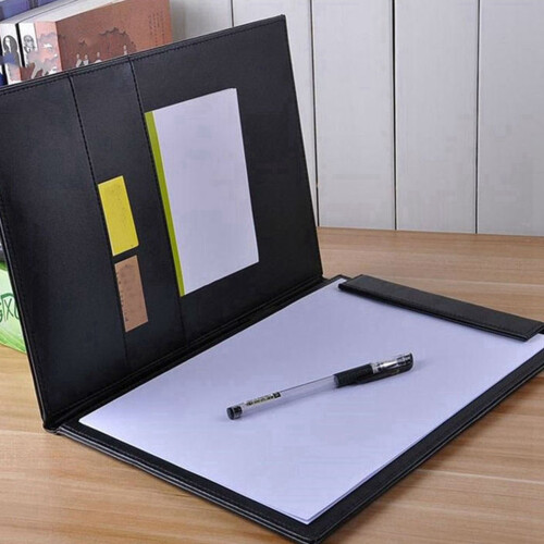 2X Pu Leather A4 Writing Clipboard Business Notepad Clip Boards Meeting Conference Document Organizer 2