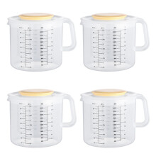 4X Plastic Ounce Measuring Cups and Mixing Pitcher for Baking with Lid Liquid Measuring Jugs/Jar in Ml with Guard