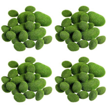 160 Pièces 2 Tailles Roches de Mousse Artificielle Pierres Décoratives Couvertes de Mousse Verte Faux