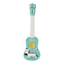 Kids Ukulele Toy Guitar with Durable Nylon Strings and Zebra Pattern for Beginner Musical Play