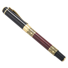2X Chinese Classical Fountain Pen Golden Metal Wood Signature Pen for Office Business Signature School Student Gift