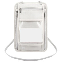 Neck Passport Wallet Bag Document Organizer Credit Cards Case Bag Grey