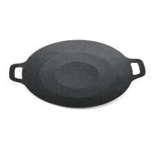 34CM Grill Pan Korean Round Non-Stick Barbecue Plate for Outdoor Travel Camping Frying Pan Barbecue Accessories