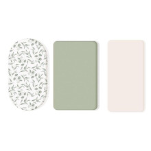 Paquete de 3 sábanas elásticas para cuna de bebé, suaves y transpirables, aptas para cuna ovalada tipo reloj de .