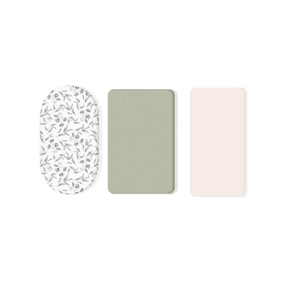 3Pack Stretchy Bassinet Sheets for Baby,Soft Breathable Baby Bassinet Mattress Sheets Fit for  Oval Cradle