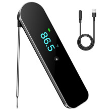 0.5s Ultra Fast Instant Read Meat Thermometer, TFT Color Screen, 0.5F Accuracy, IP67 Waterproof, Rechargeable