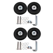 4 Set Luggage Suitcase Replacement Wheels Axles Rubber Deluxe Repair OD 64mm New