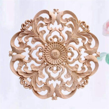 8Pcs Wooden Carved Onlay Applique Unpainted Wood Applique Vintage European Style Carved Decal for Furniture Decoration