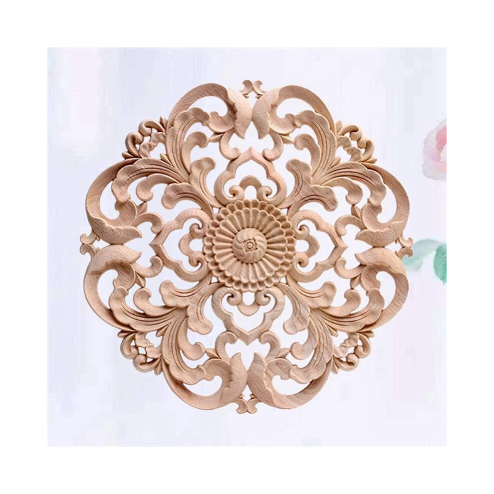 8Pcs Wooden Carved Onlay Applique Unpainted Wood Applique Vintage European Style Carved Decal For Furniture Decoration 6031409442638