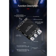 2X 5.0 100W+100W Power Subwoofer Amplifier Board 2.1 Channel Class D Home Audio Stereo Equalizer Amp XY-T100L