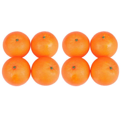 8 Pcs Soft Plastic Simulation Orange Fruit Home Decoration Burgundy 1