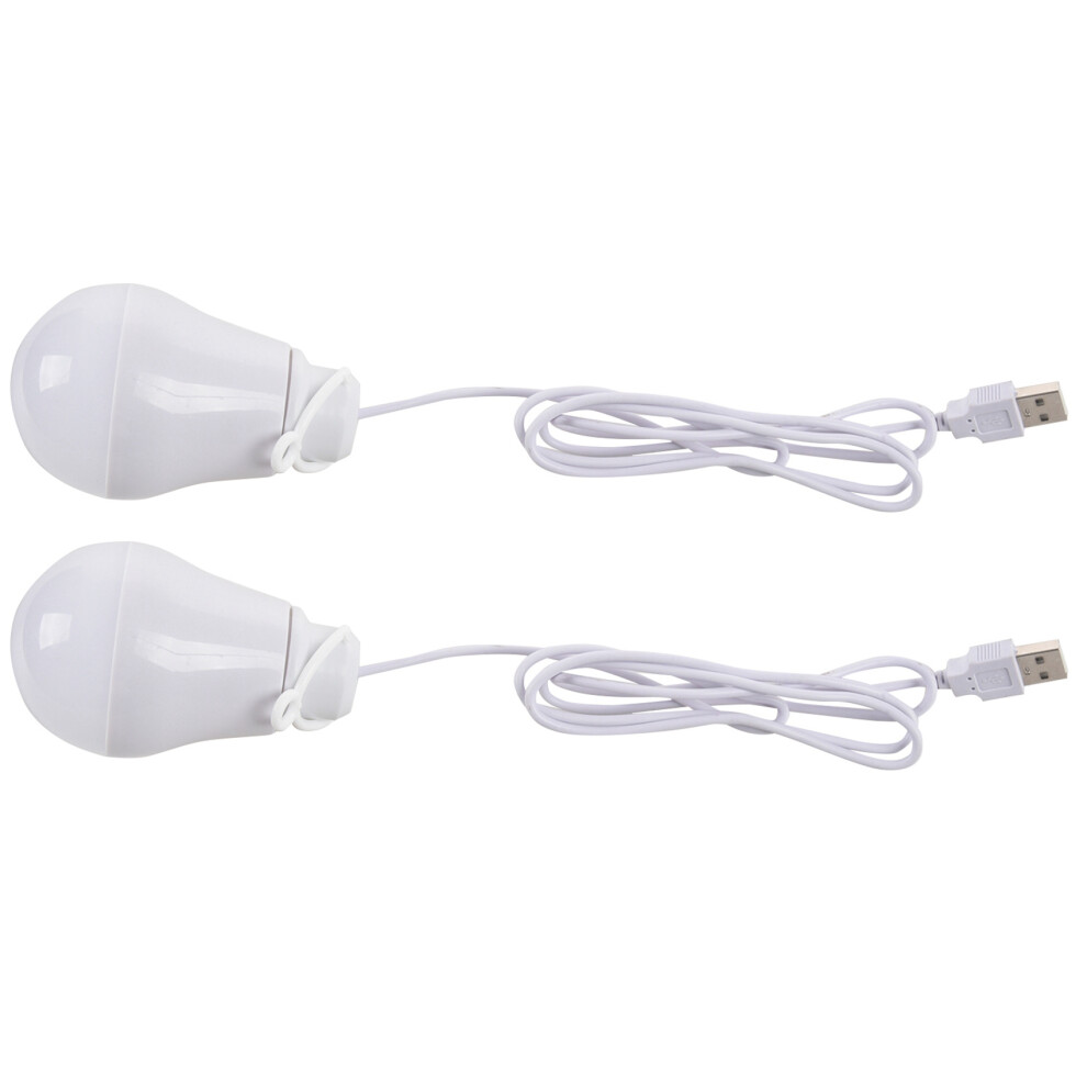 2X Dc5v 5W Led Bulb Usb Lamp Portable For Outdoor Laptop () White/Light 6032923745779