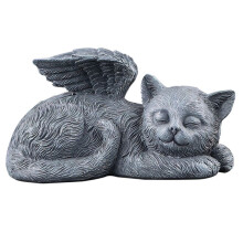 Estátua Memorial de Gato Anjo Presente Estátua Lápide de Animal de Estimação Ornamentos de Animais Artesanatos Memoriais Ornamentos