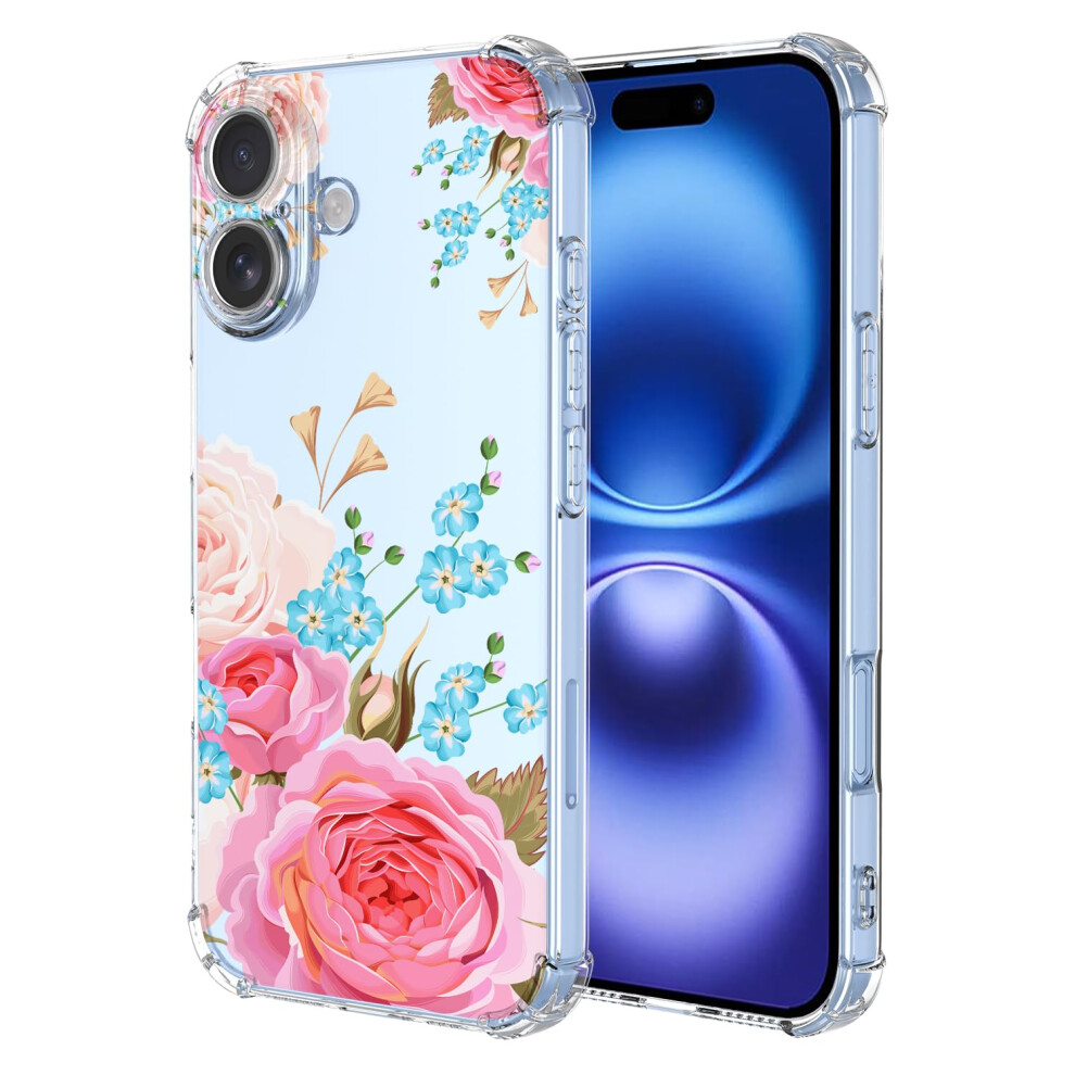 Clear Slim Soft Tpu Case With ShockâAbsorbing Corners And Rose Pattern For Women Girls For Iphone 6 6S 9330225962984