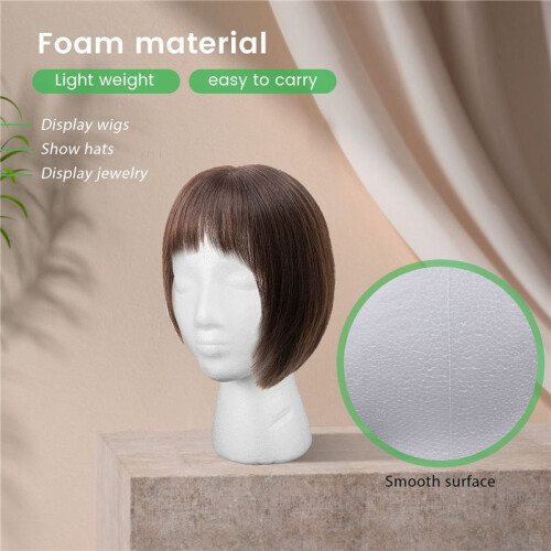 Foam Mannequin Wig  Display Hat Cap Wig Holder White Foam 1