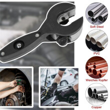 Ratcheting Tubing Cutter, 2 in 1 Close Quarters Tube Compact Cutter, Ratcheting PVC Cutter, Tubing Cutter 1/4In to 7/8In