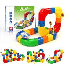 Electric Train Set for Kids 38 with 3D Modular Track, GravityDefying Loops and Motorized Car