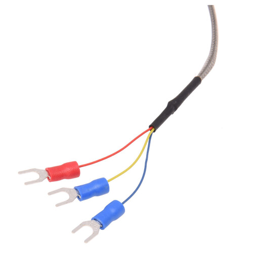 2X 0-400C PT100 Type 5mm x 50mm Temperature Controller Thermocouple Probe 2 Meters 2